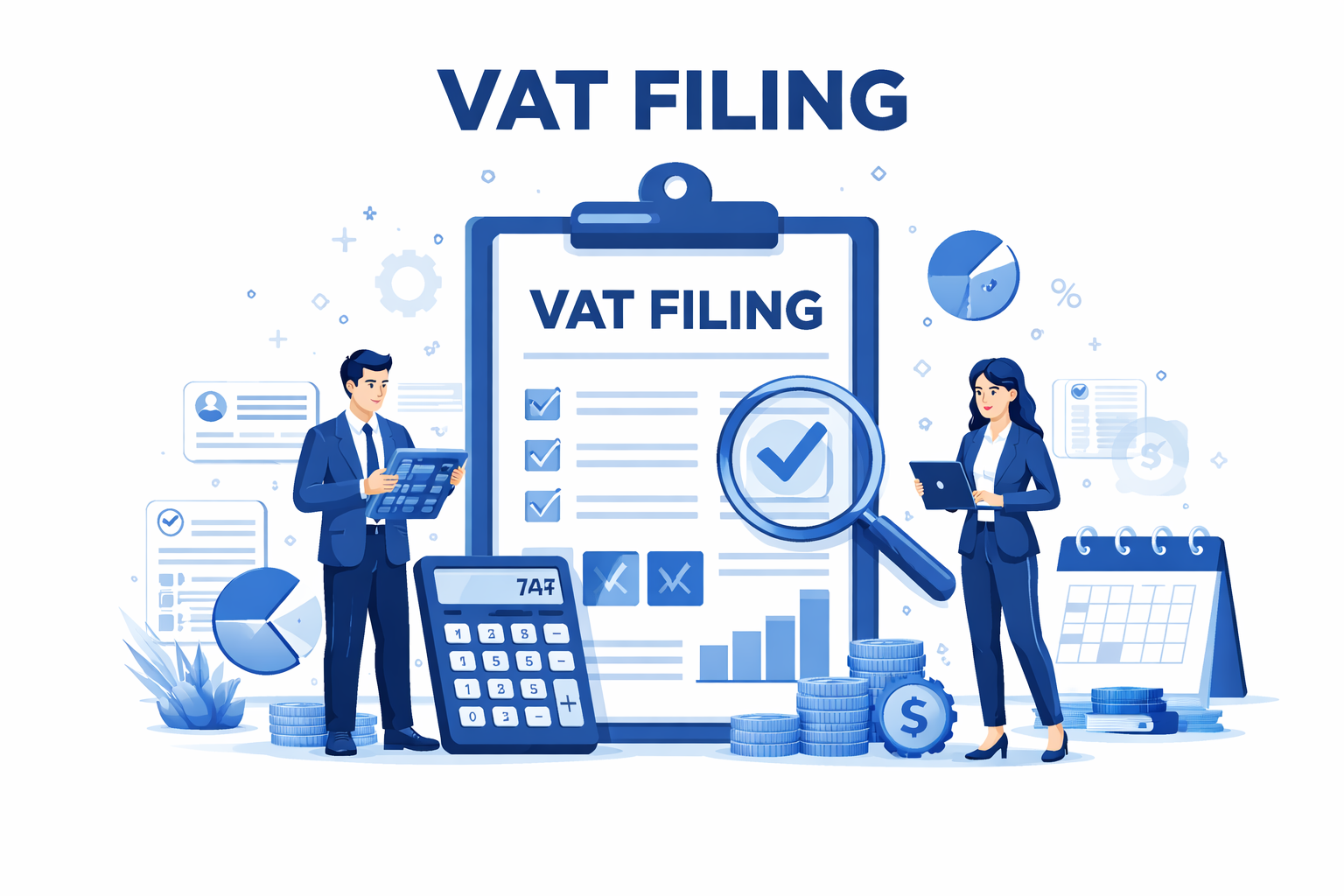 Our VAT filing service ensures timely and error-free submission of returns, helping your business stay compliant and avoid penalties support.